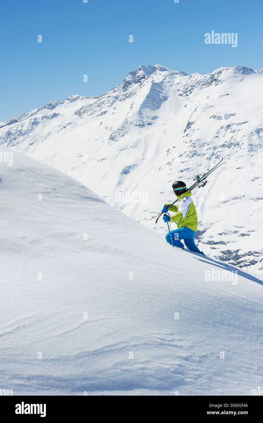 Skier on mountain Stock Photo