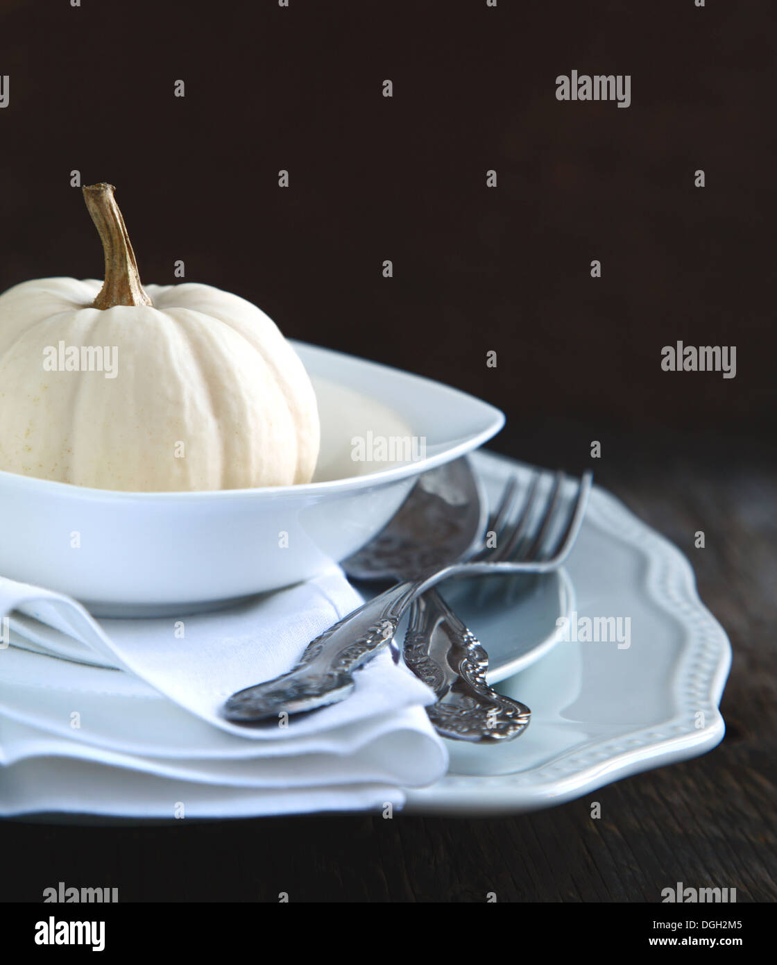 Autumn table setting Stock Photo