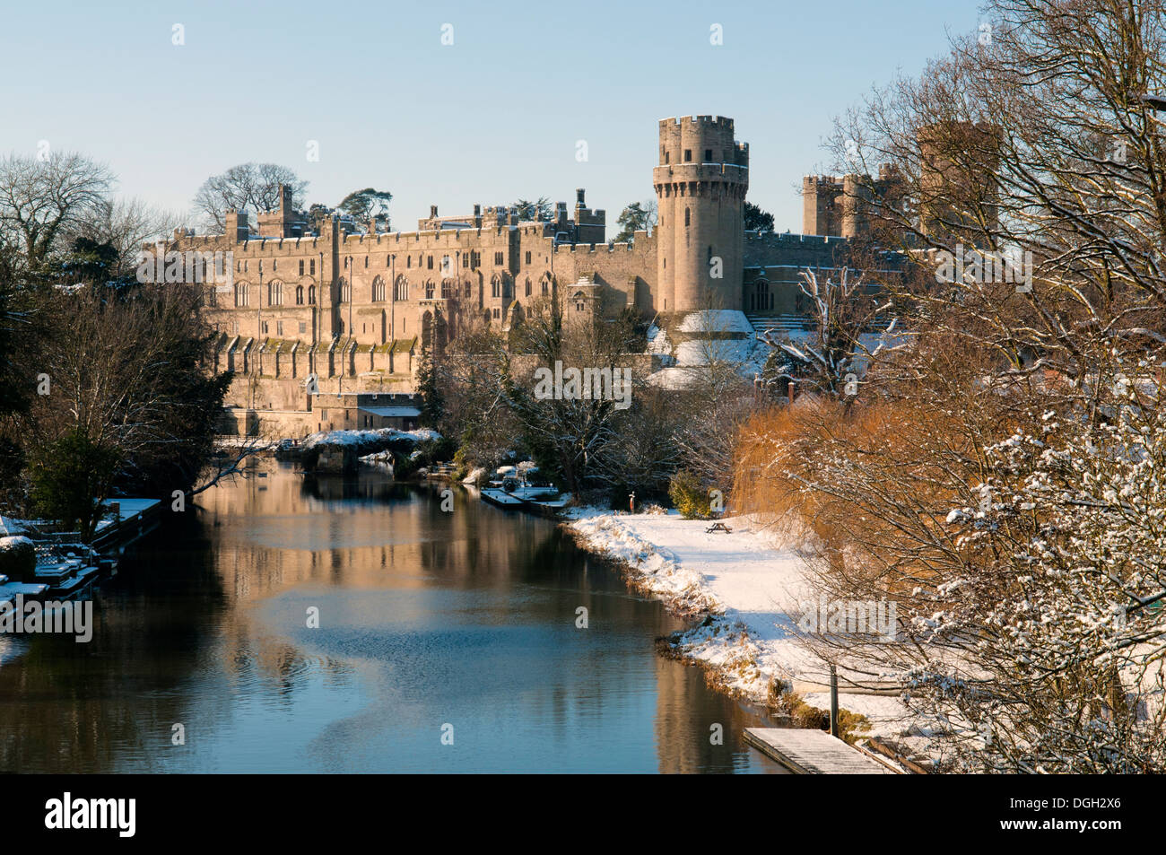 Warwick Winter Snow Warwickshire Stock Photos & Warwick Winter Snow