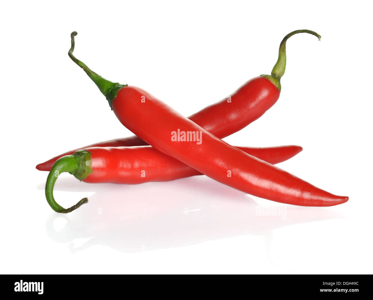 Red chili peppers isolated on the white background Stock Photo - Alamy