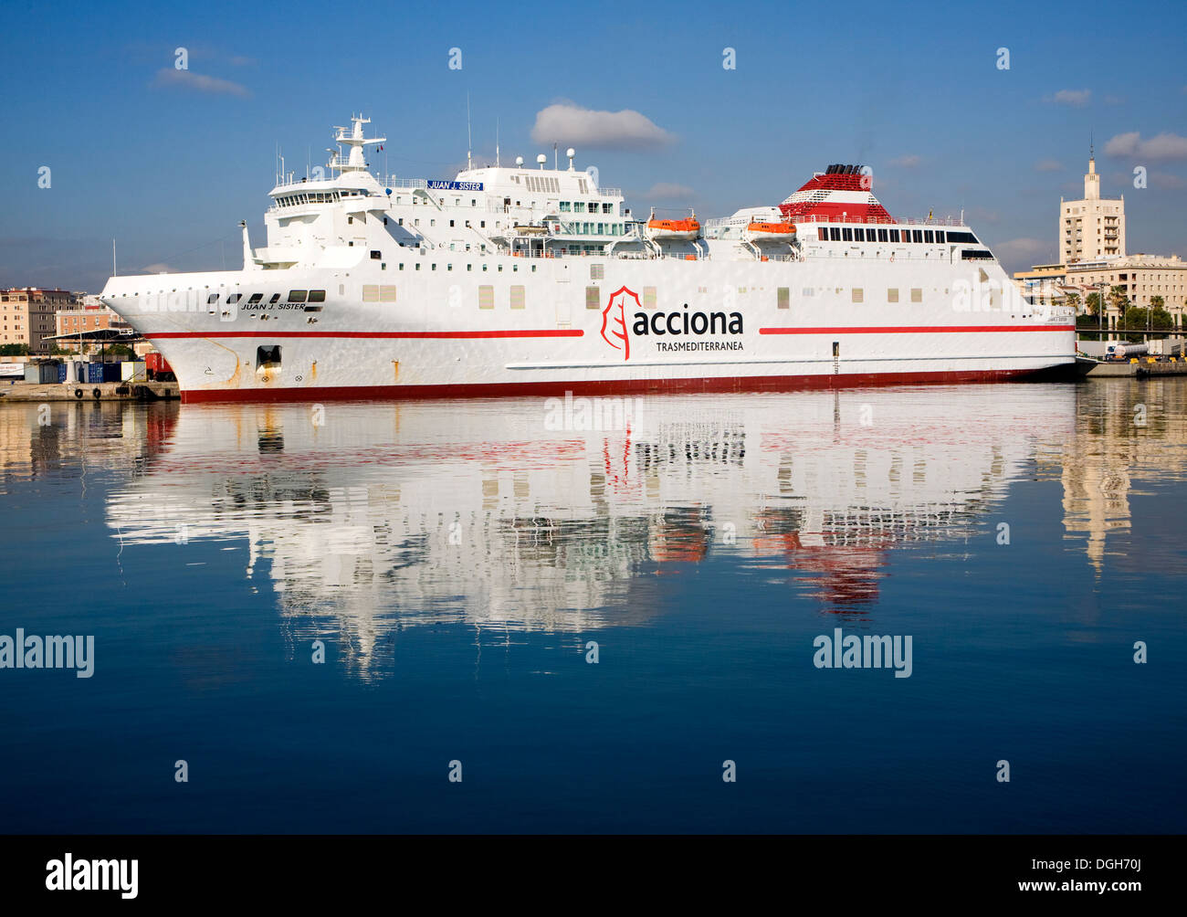 Juan J Sister Acciona Transmediterranea line Ro-Ro ferry ship port ...
