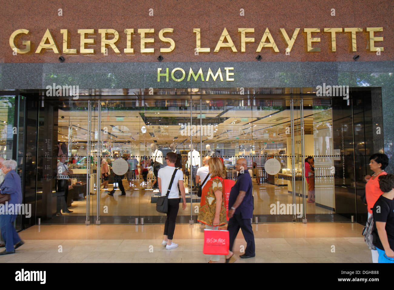 Entrance building Galeries Lafayette shopping mall, Paris, France