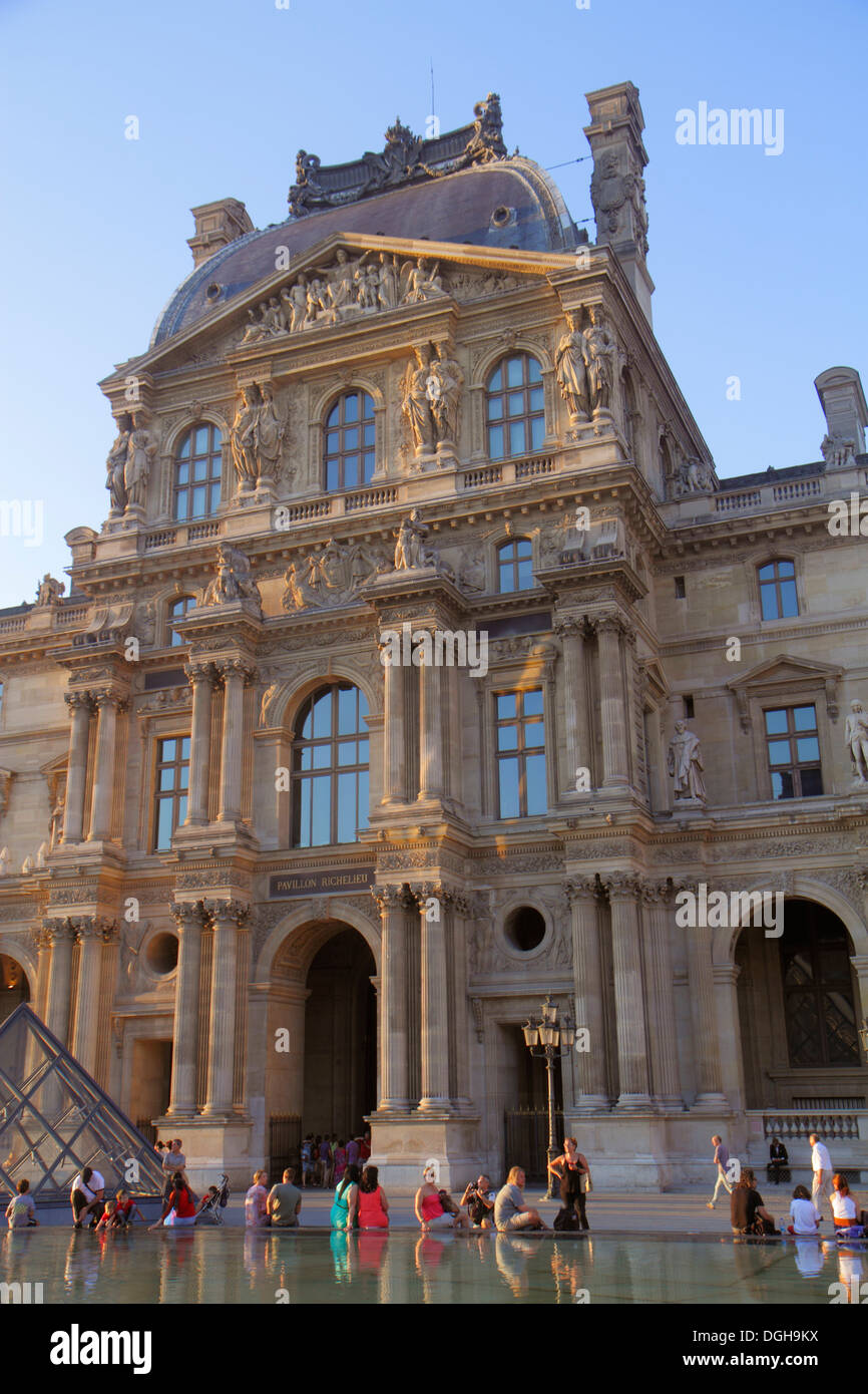 Paris France,1st arrondissement,Napoleon Courtyard,Louvre Art Museum,Musee du Louvre Palace,outside exterior,France130815124 Stock Photo