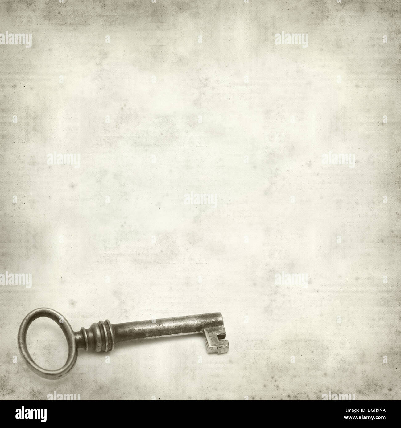 textured old paper background with old rusty key Stock Photo - Alamy