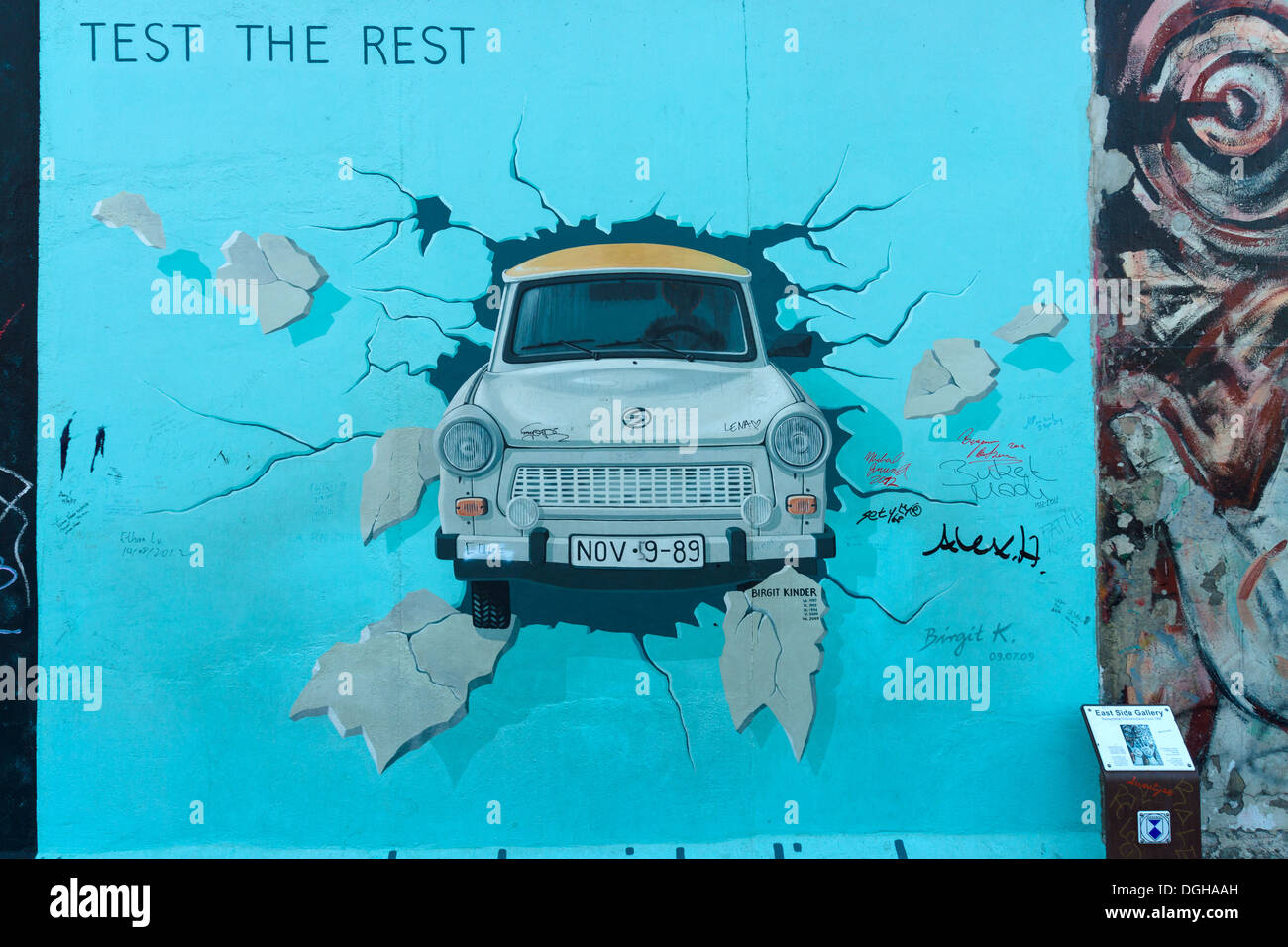 East Side Gallery. Test the Best by Birgit Kinder Stock Photo