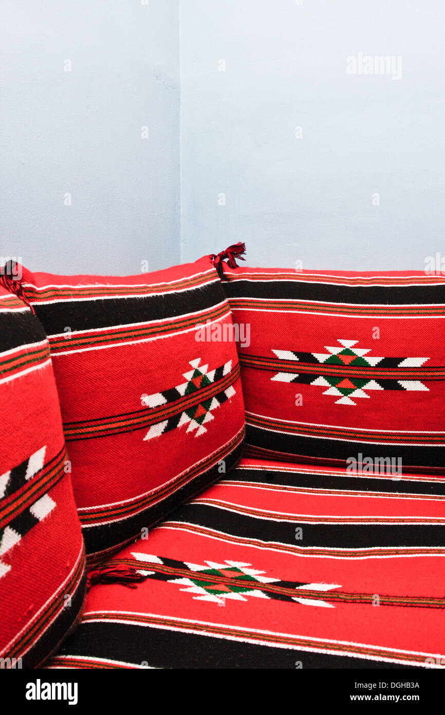 Traditional arabian seating area, majlis, from Qatar Stock Photo