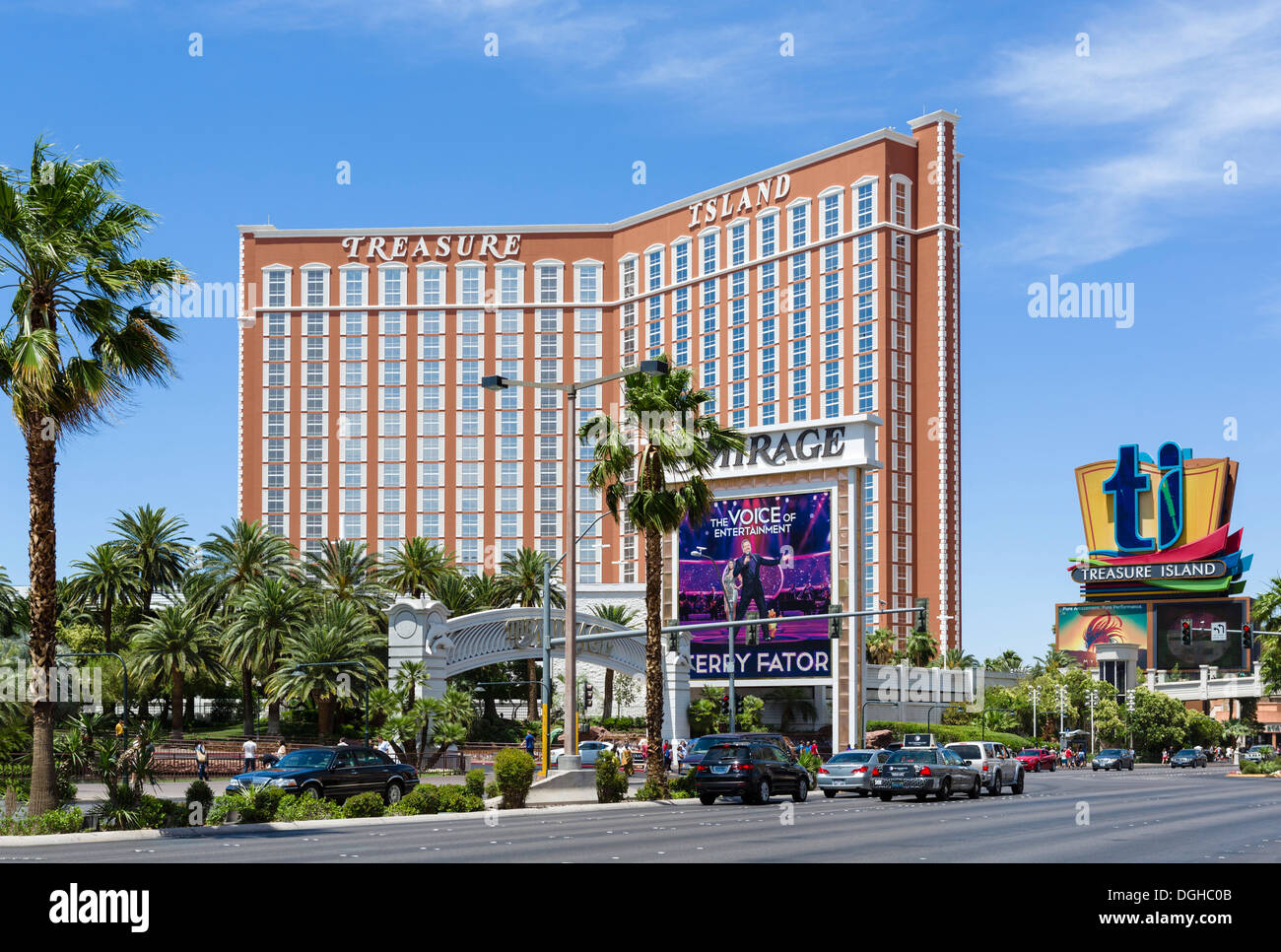Treasure Island hotel and casino, Las Vegas Boulevard South (The Strip), Las Vegas, Nevada, USA Stock Photo