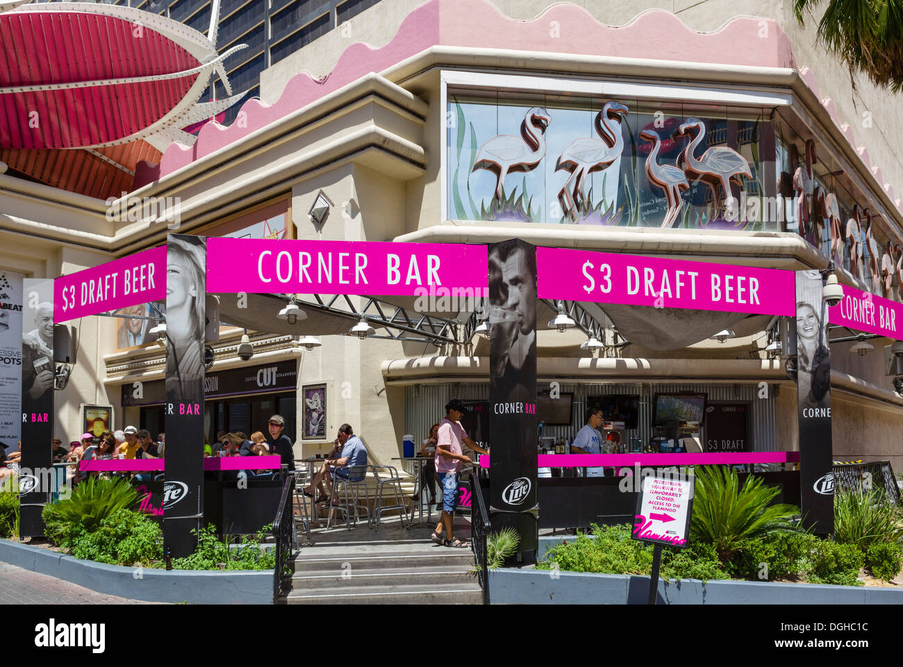 The Corner Bar at the Flamingo hotel and casino, Las Vegas Boulevard South (The Strip), Las Vegas, Nevada, USA Stock Photo