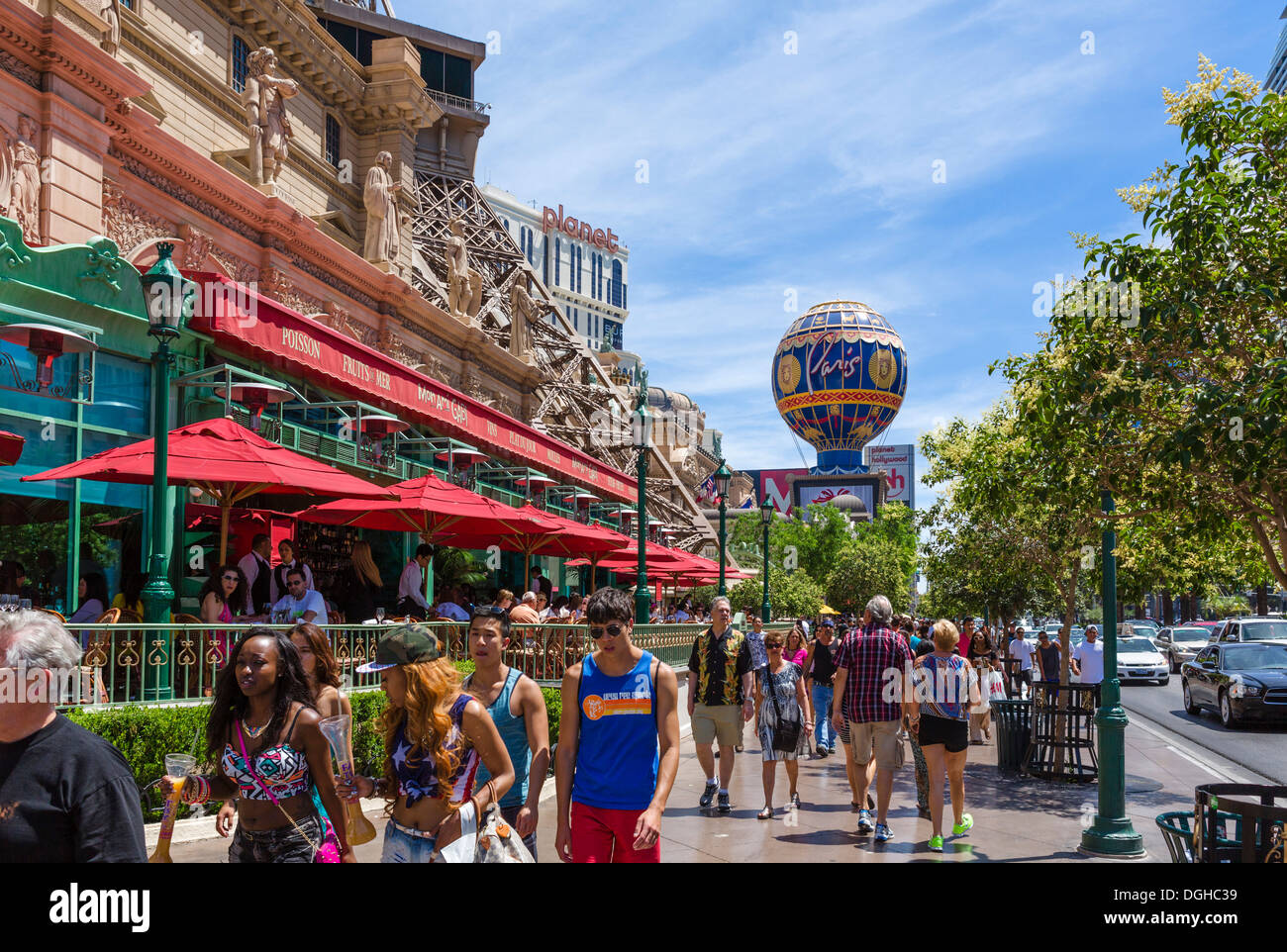 Las Vegas Boulevard South (The Strip) outside the Paris Hotel and