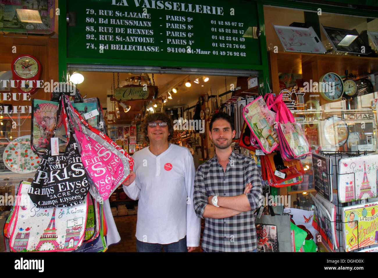 Paris France,9th arrondissement,Rue Saint-Lazare,La Vaissellerie,gift store,household items,man men male,employee worker workers working staff,manager Stock Photo