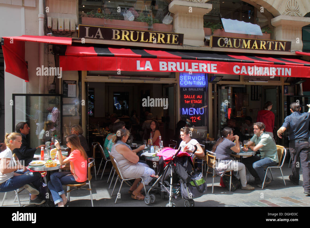 Paris France,Europe,French,9th arrondissement,Rue de Caumartin,La Brulerie Caumartin,restaurant restaurants food dining eating out cafe cafes bistro,c Stock Photo