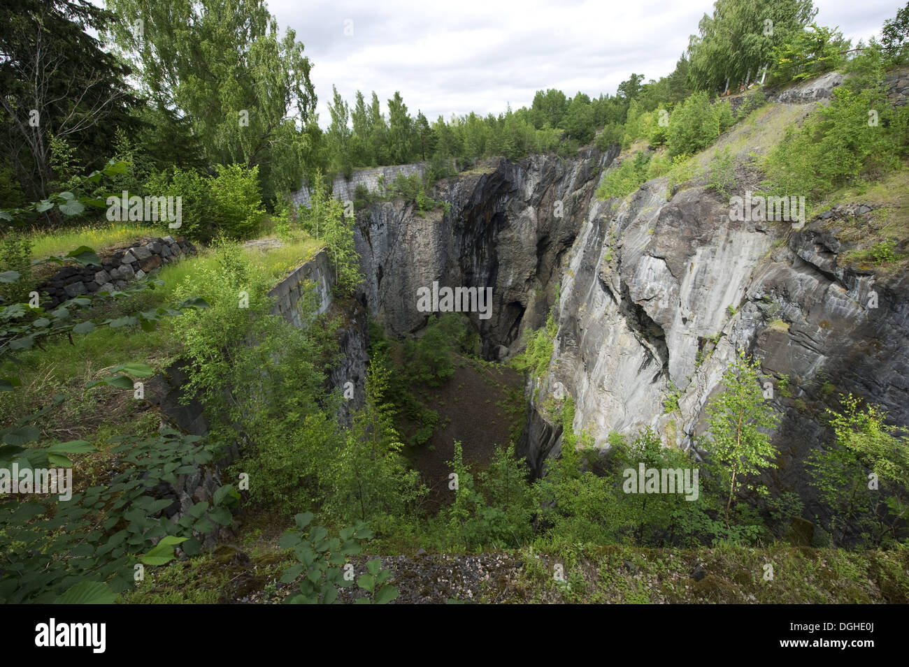 Disused iron ore openpit mine, Dannemora Mine, Uppland, Sweden, july Stock Photo Alamy