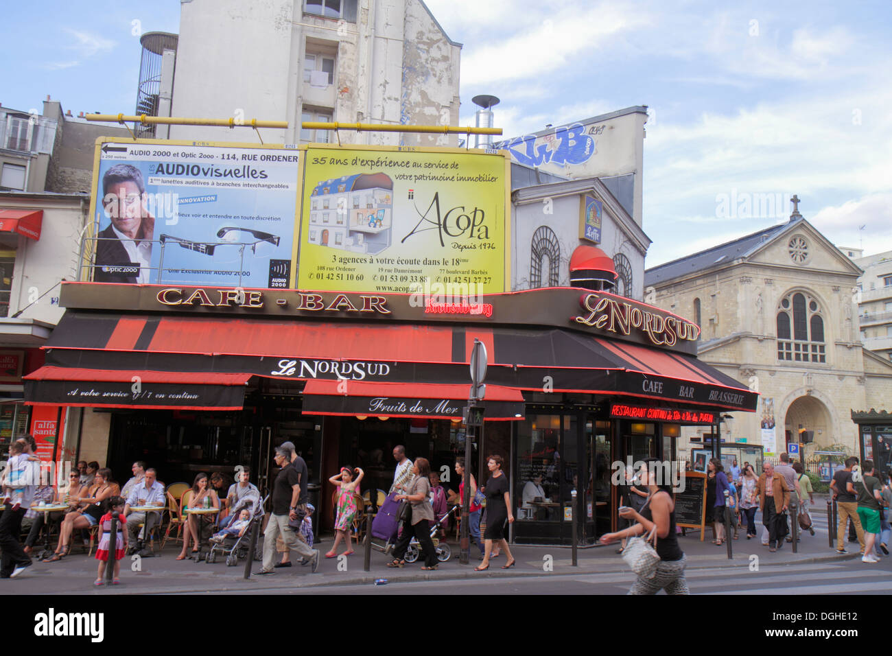 Paris France Europe French 18th arrondissement Place Jules Joffrin Le