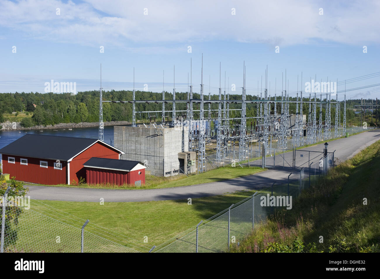 Hydro-electric powerstation, Ljusnan River, Ljusne, Halsingland, Norrland, Sweden, august Stock Photo