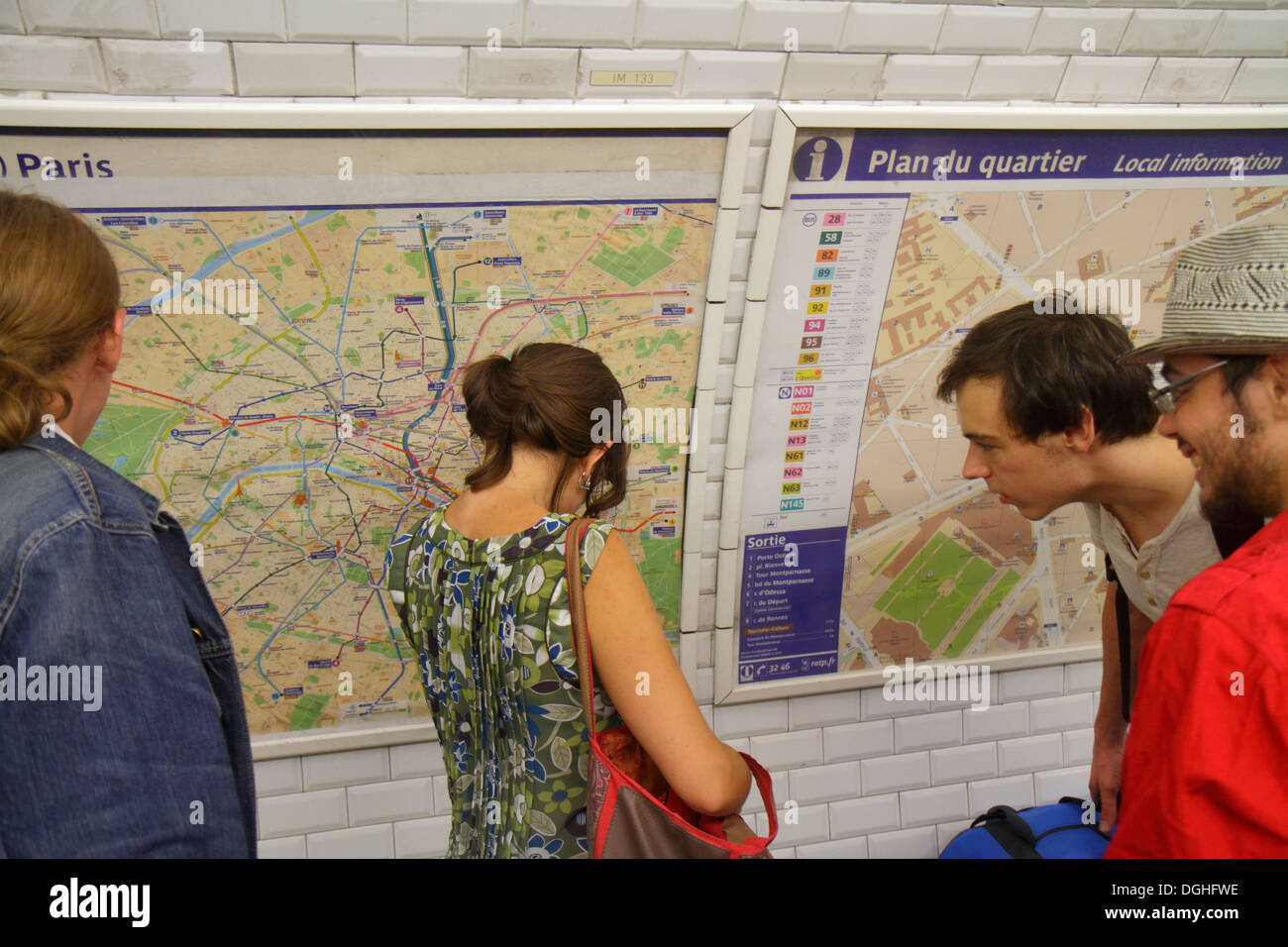 Paris France,Europe,French,6th 14th 15th arrondissement,Montparnasse Bienvenue Metro Station Line 4 6 12 13,subway,train,public transportation,highway Stock Photo