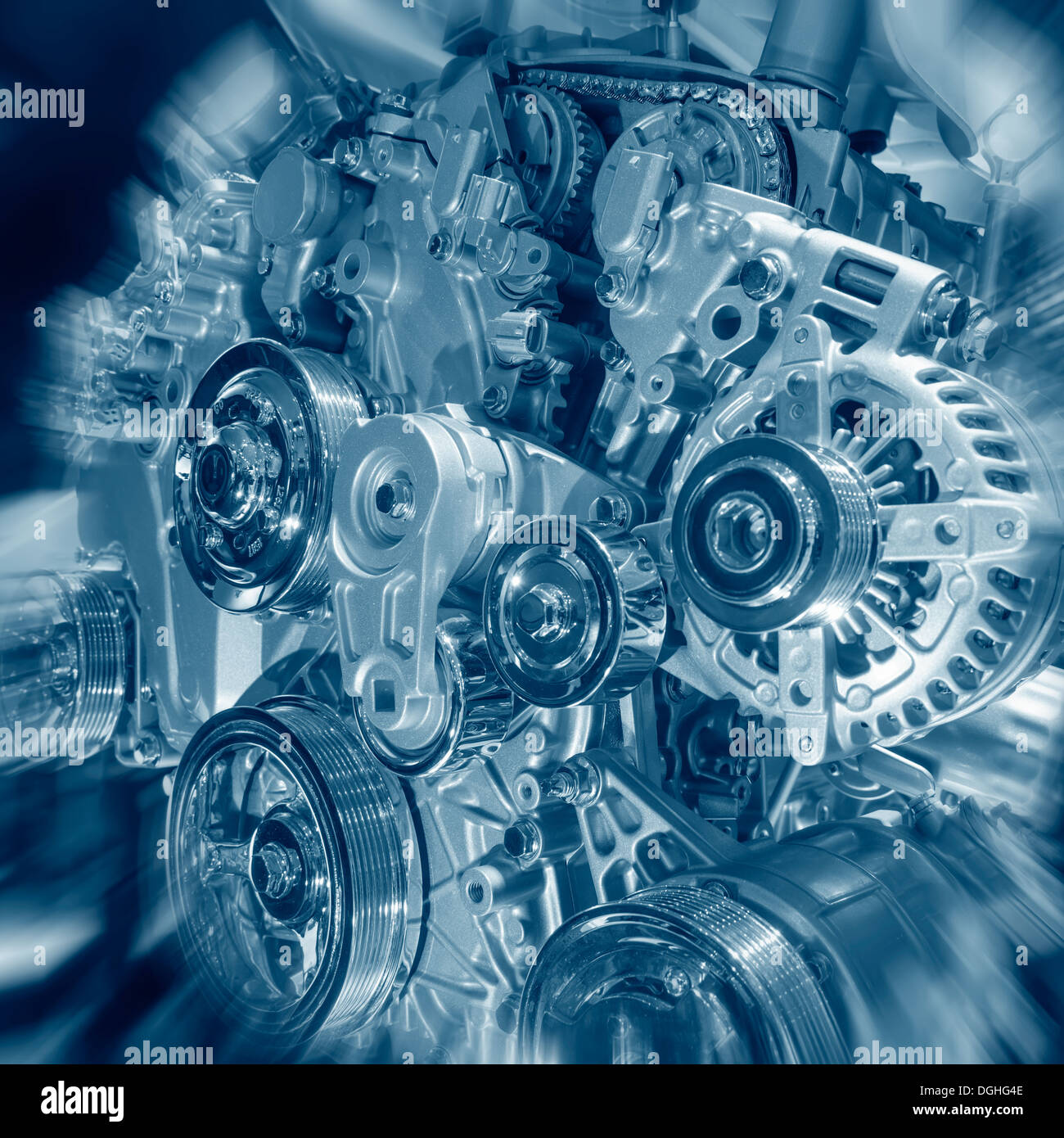 The car's engine closeup Stock Photo Alamy