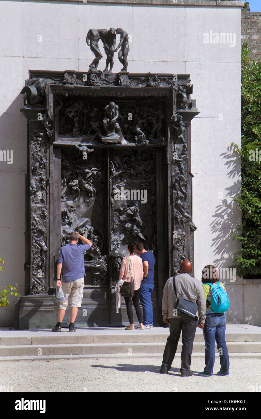 Paris France,7th arrondissement,Musée Rodin,Rodin Museum,garden,grounds,art sculpture,The Gates of Hell,France130818090 Stock Photo