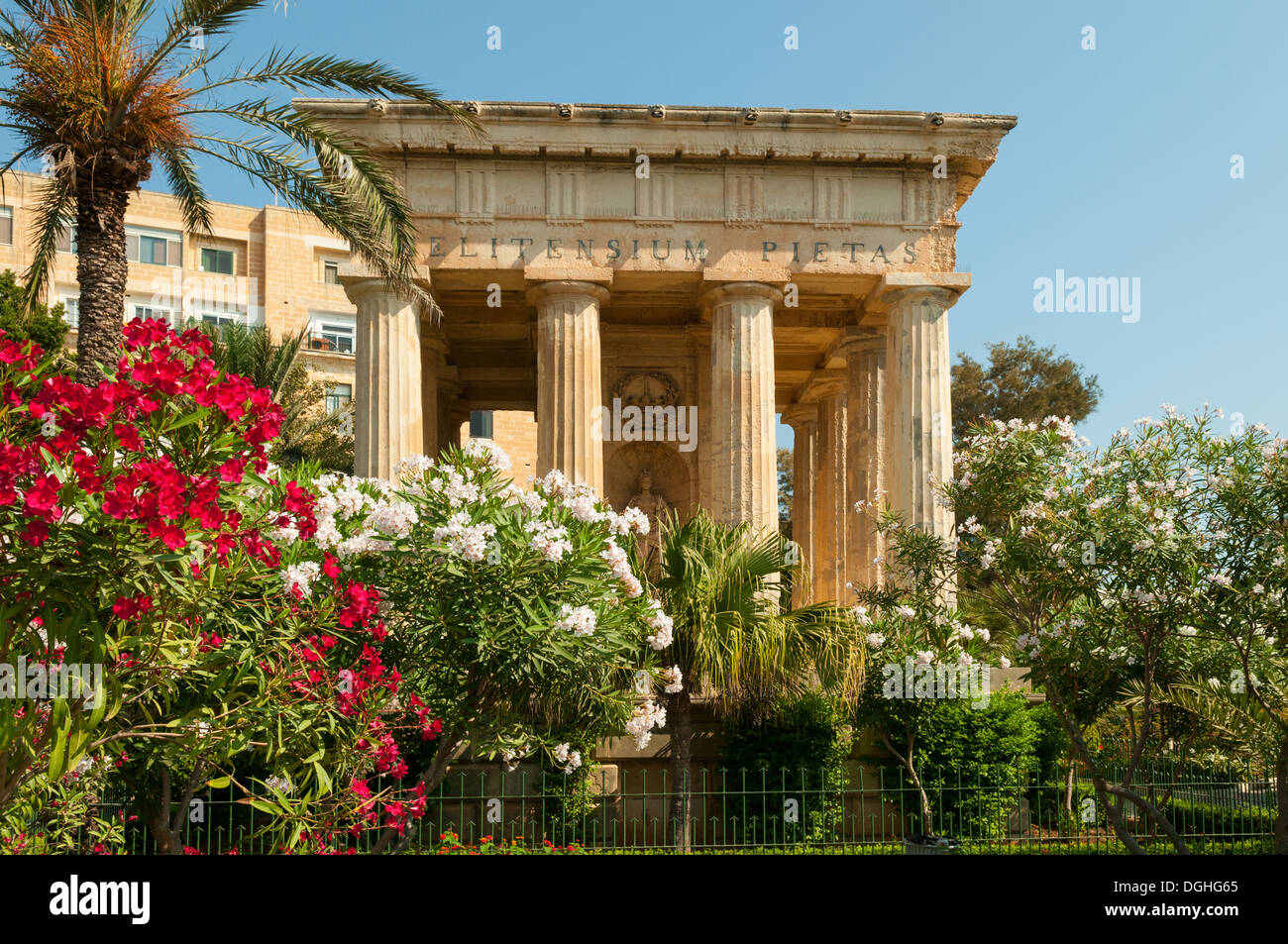 Temple Folly, Lower Barrakka Gardens, Valletta, Malta Stock Photo