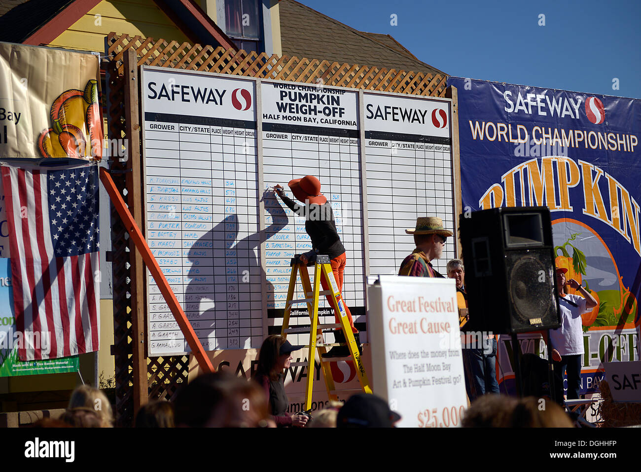 safeway pumkin world record half moon bay california stock photo