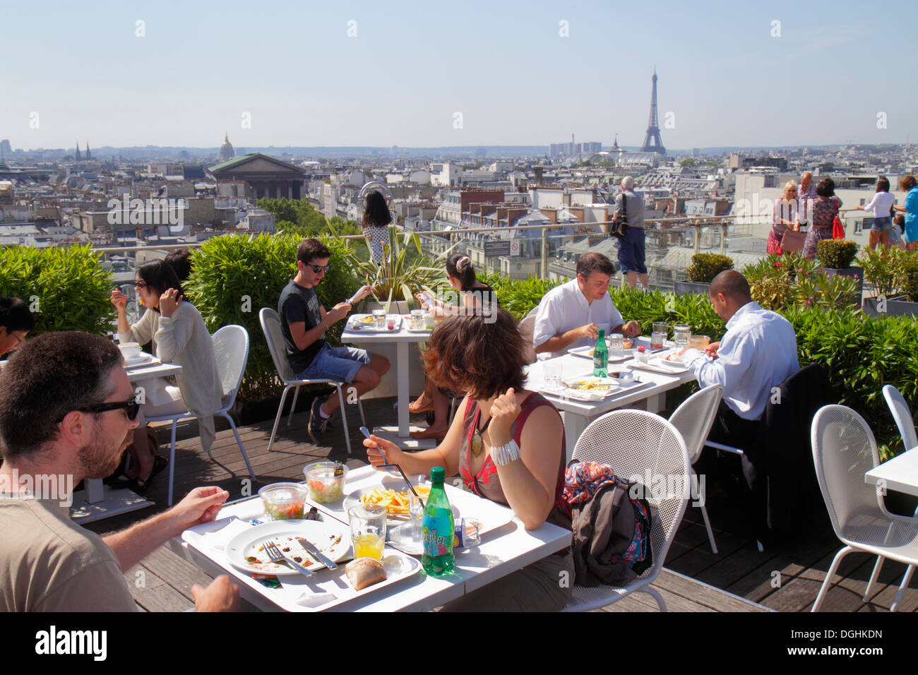 Paris France,9th arrondissement,Boulevard Haussmann,Au Printemps,department store,rooftop terrace,city skyline view,Le Déli-Cieux,restaurant restauran Stock Photo