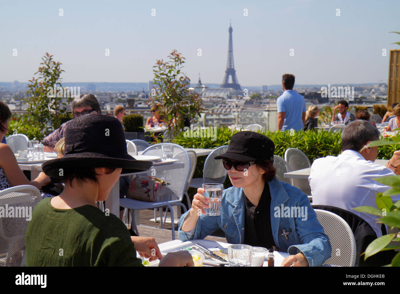 Paris France,9th arrondissement,Boulevard Haussmann,Au Printemps,department store,rooftop terrace,city skyline view,Le Déli-Cieux,restaurant restauran Stock Photo