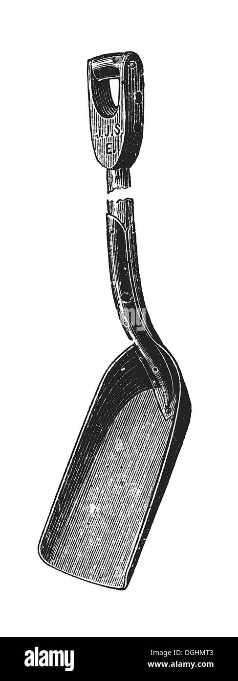 Shovel, historical illustration from: Theodor Lange, General Illustrated Garden Book, Volume 2, Leipzig 1902 Stock Photo
