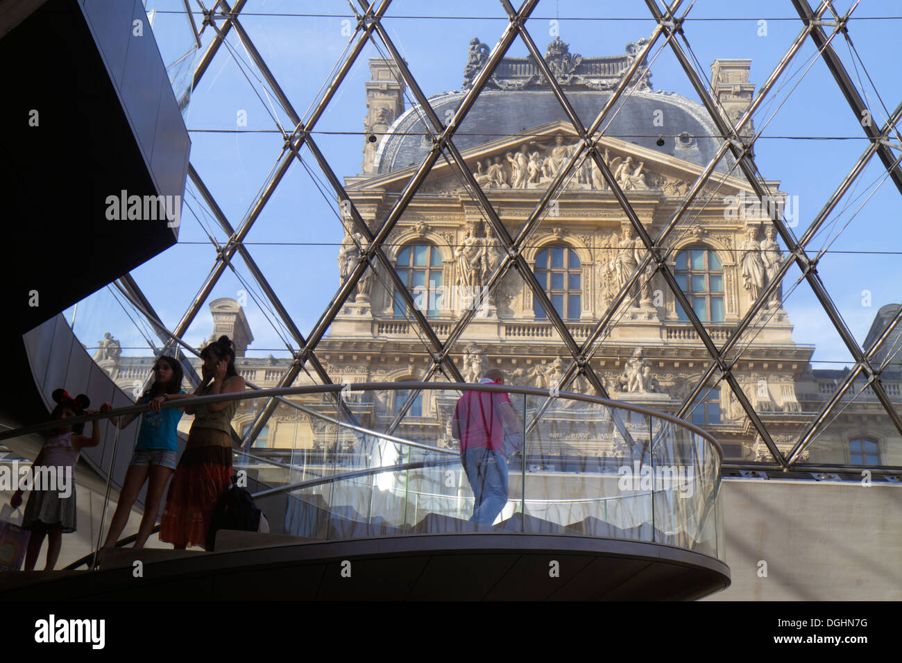 Paris France,1st arrondissement,Louvre Art Museum,Musee du Louvre Palace,interior inside,Pyramid,France130821147 Stock Photo