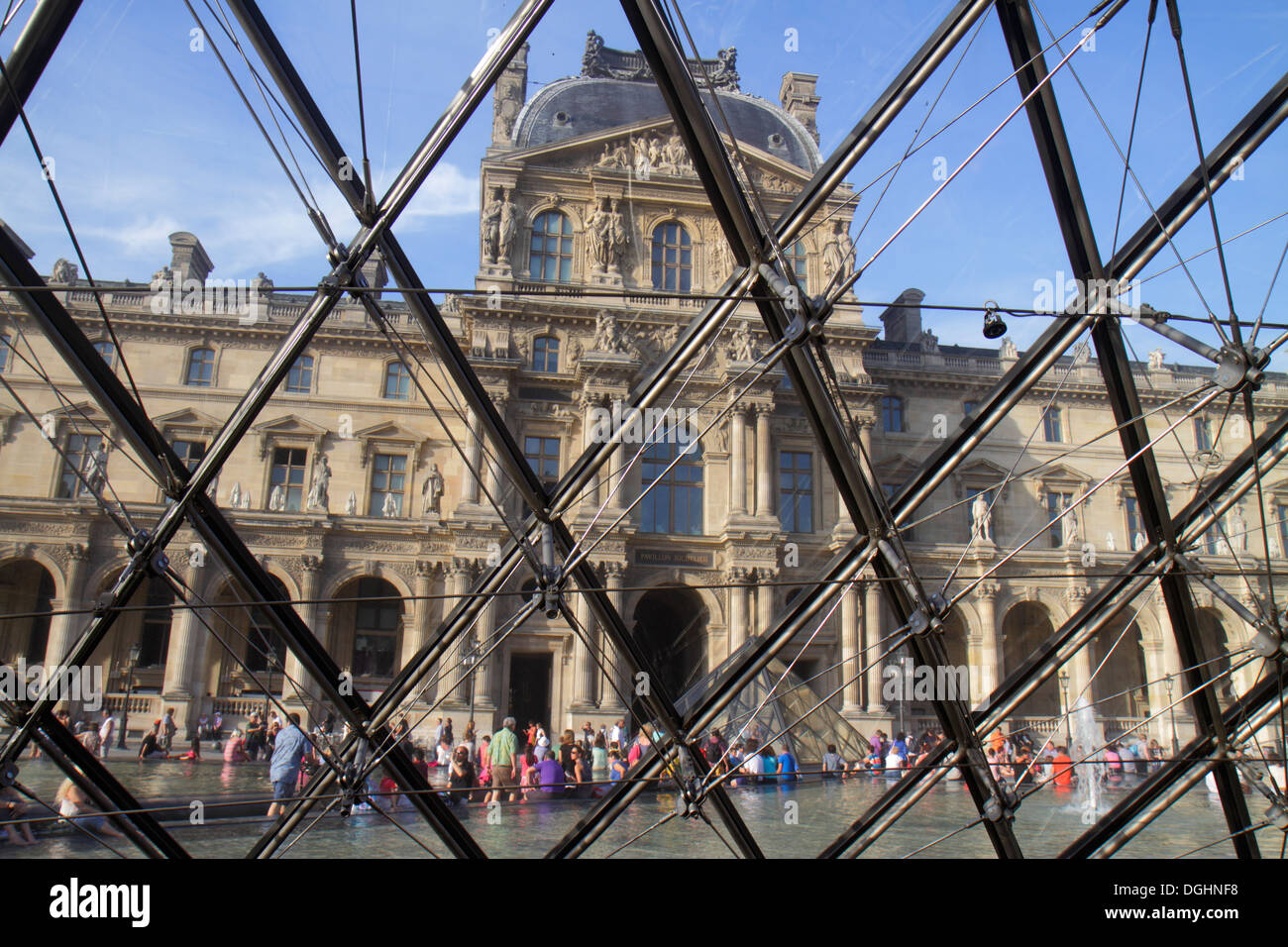 Paris France,1st arrondissement,Louvre Art Museum,Musee du Louvre Palace,interior inside,Pyramid,sculpture,France130821154 Stock Photo