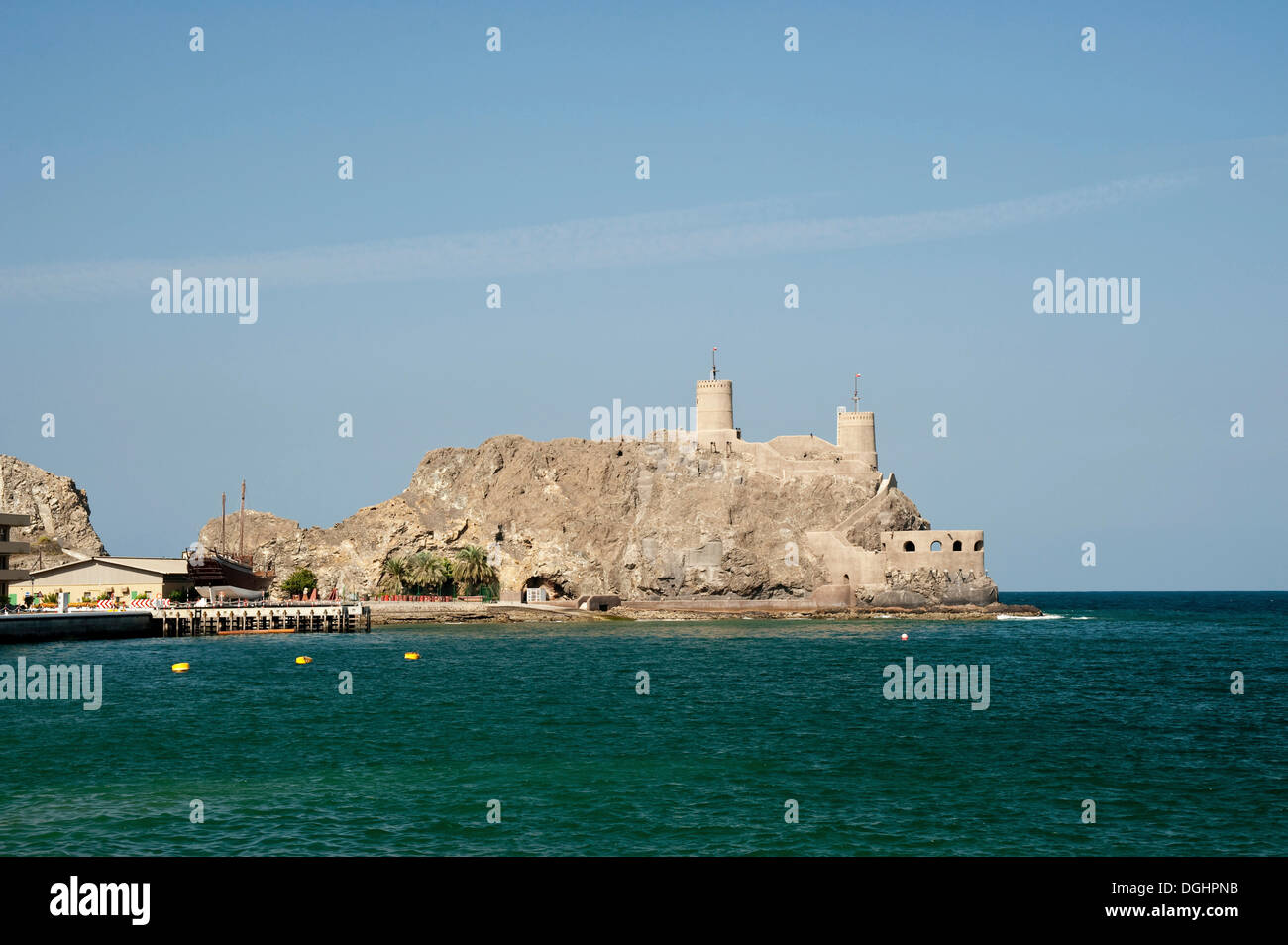 View of the Sirat al-Gharbiyah fortress, Muscat, Oman, Middle East Stock Photo