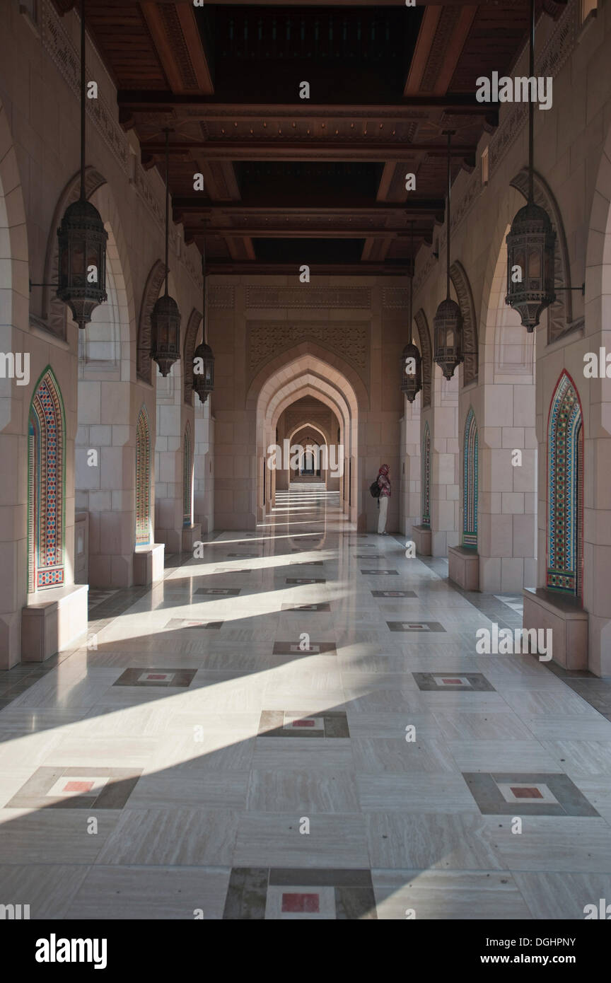 Arcade, Sultan Quaboos Grand Mosque, Capital Area, Oman, Middle East Stock Photo