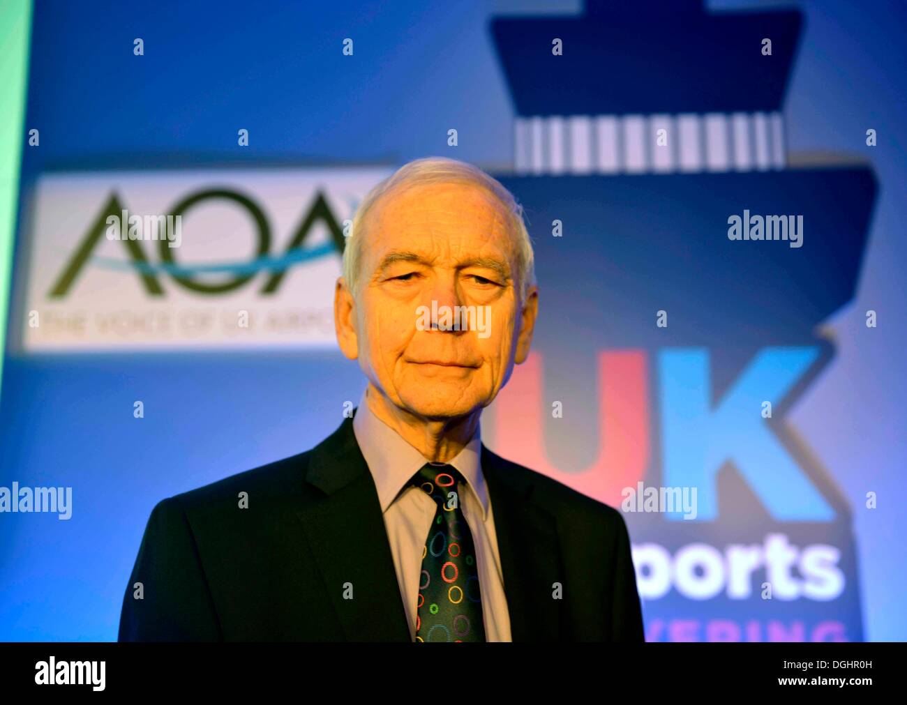 AOA Airport Operators Association Conference 2013 the conference moderator will be John Humphrys from BBC Radio 4 for the next two days. Stock Photo