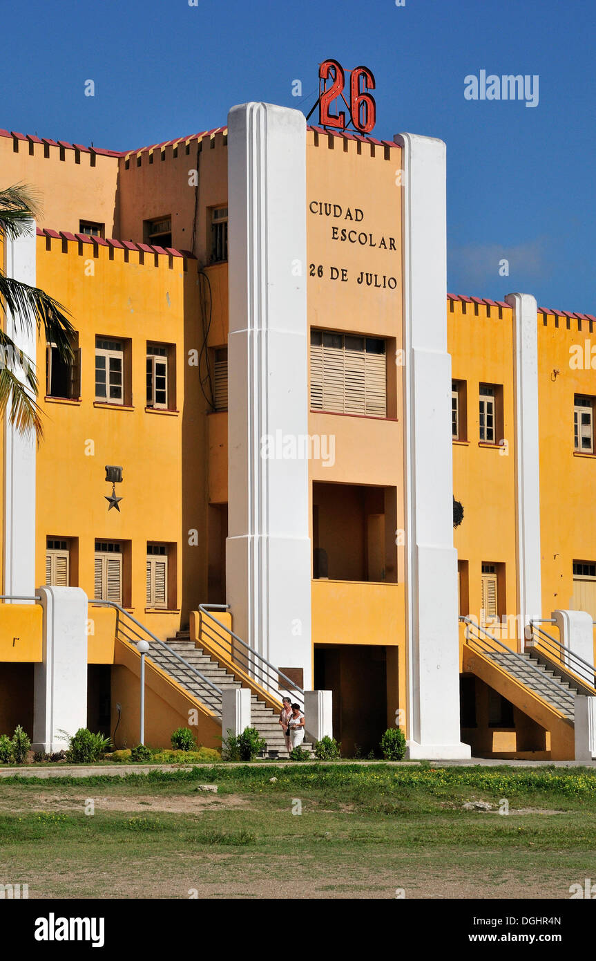 Moncada Barracks, now school centre and historical museum; the fight of revolutionaries around Fidel Castro against the Batista Stock Photo