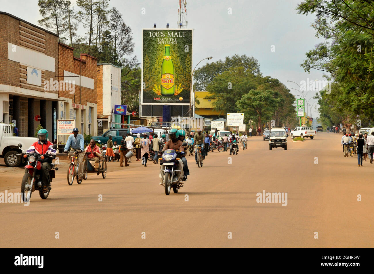 Street scene in Butare, Rwanda, Africa Stock Photo