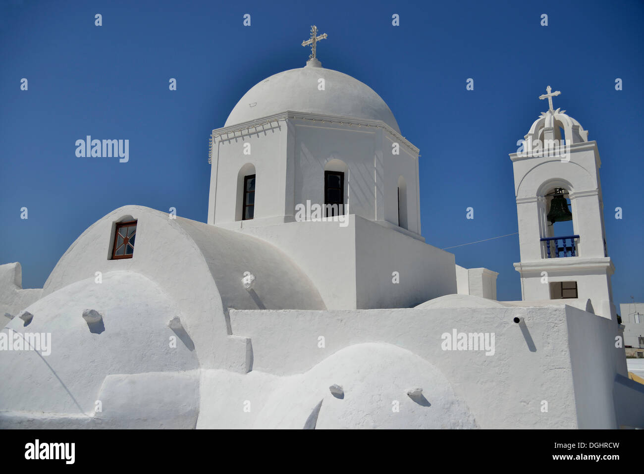 Dome of the Ágii Anárgiri church, Megalochóri, Santorini, Cyclades, Greek Islands, Greece, Europe Stock Photo
