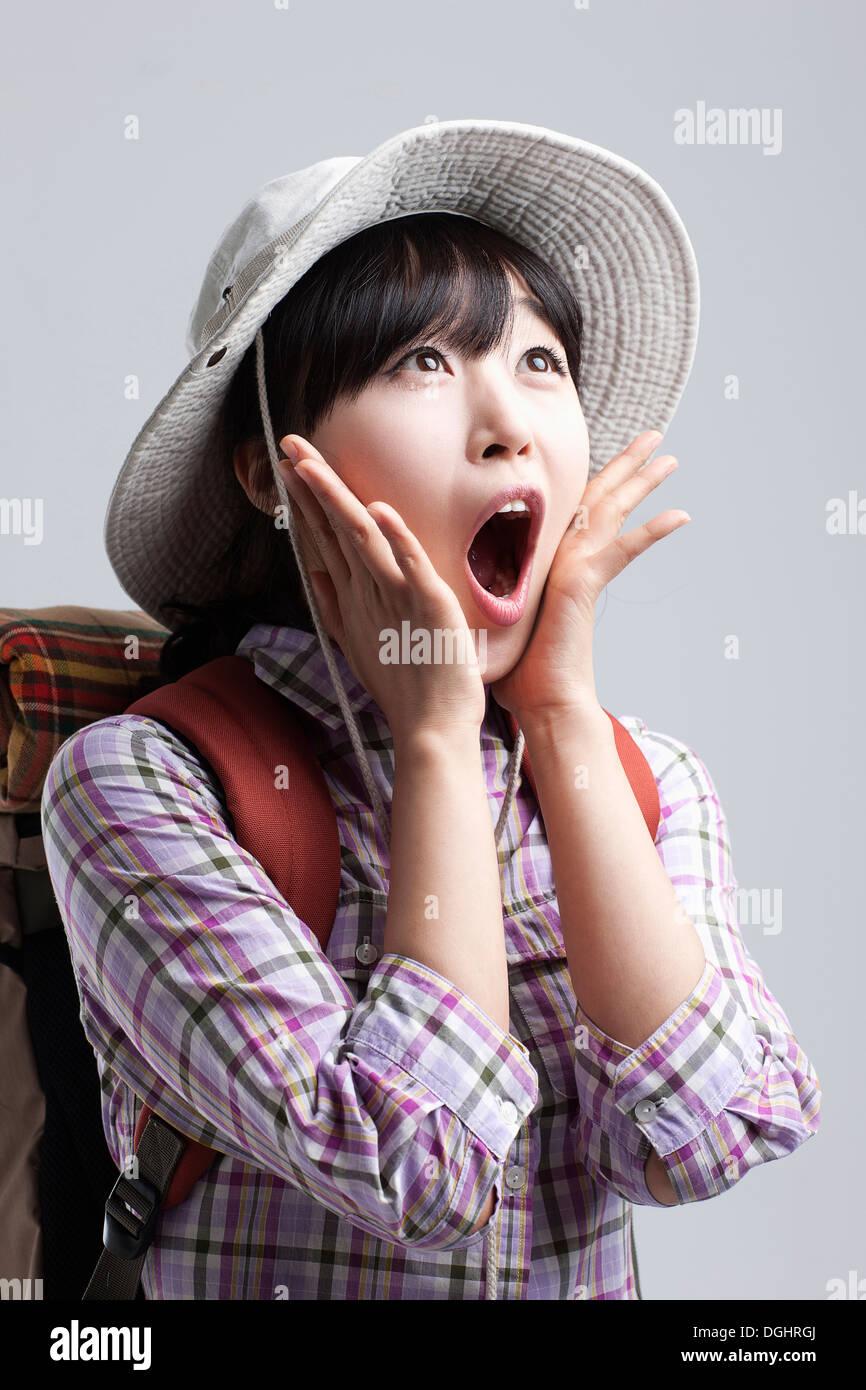 Asian woman wearing sun hat hi-res stock photography and images - Alamy