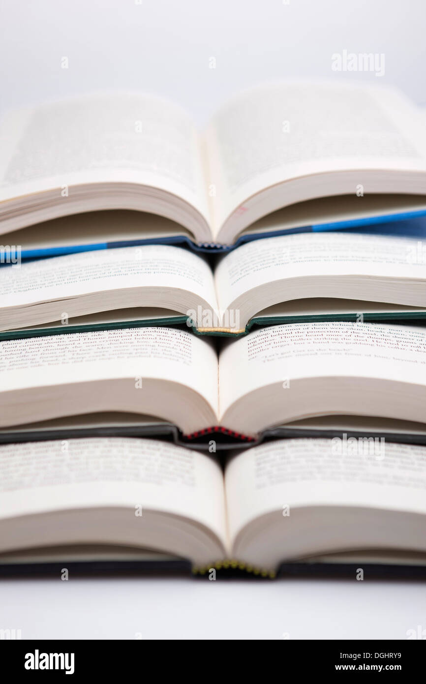 open books in a pile Stock Photo Alamy