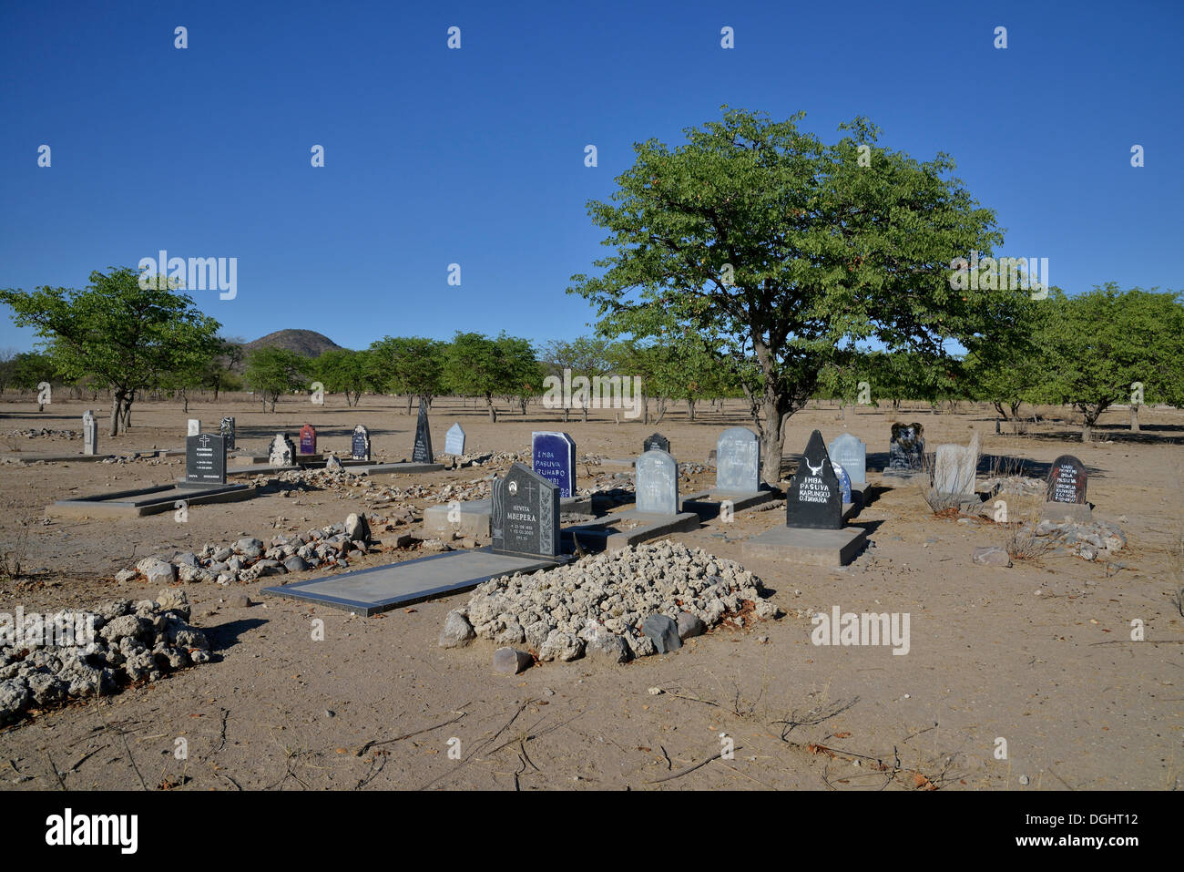 Himba graves, near Otutati, Kaokoland, Kunene, Namibia Stock Photo
