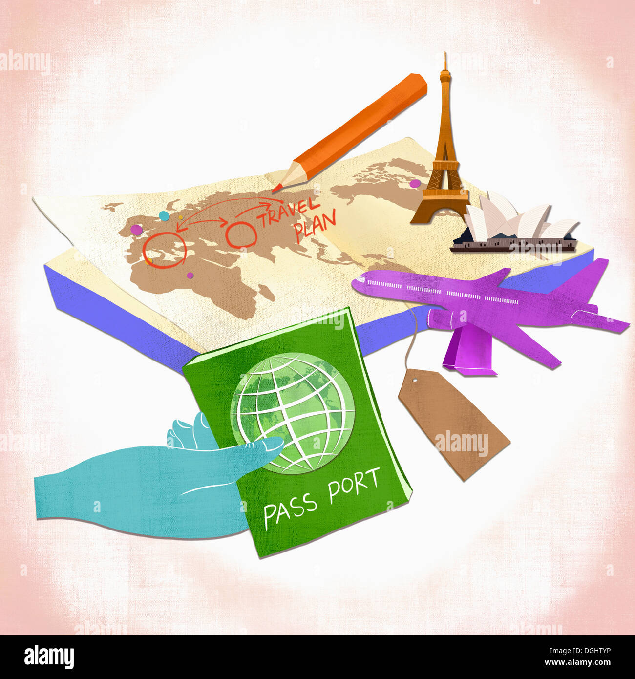 World map flying airplane one hi-res stock photography and images - Alamy
