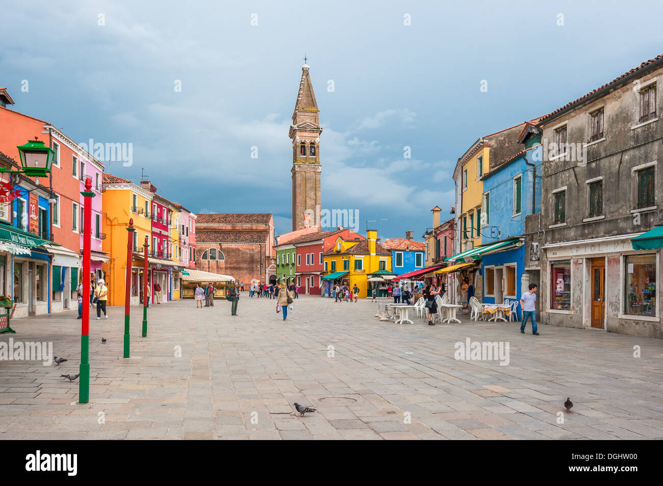 Colorful houses of Burano, Venice, Italy Stock Photo