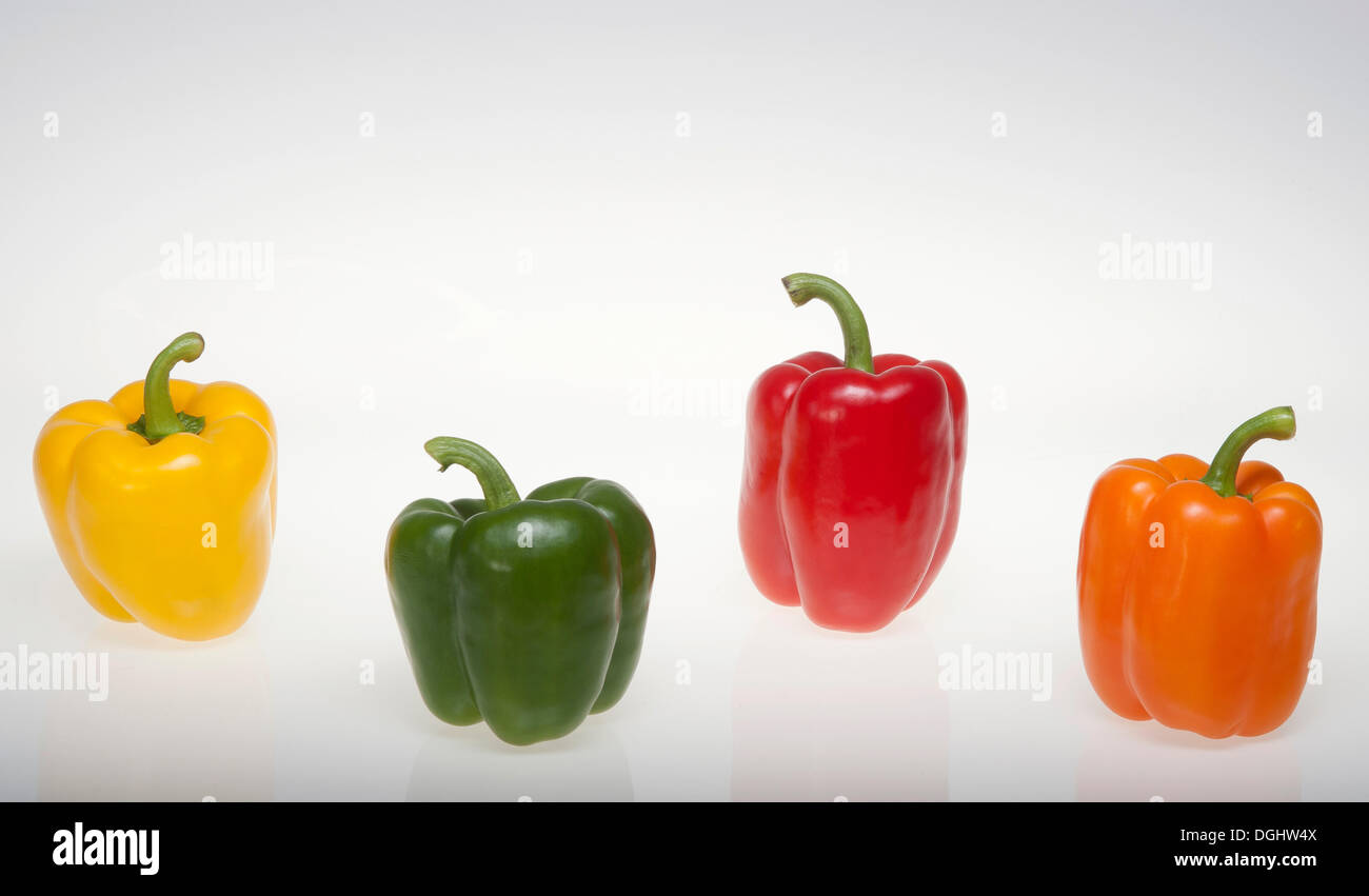 Peppers red yellow green paprika hires stock photography and images