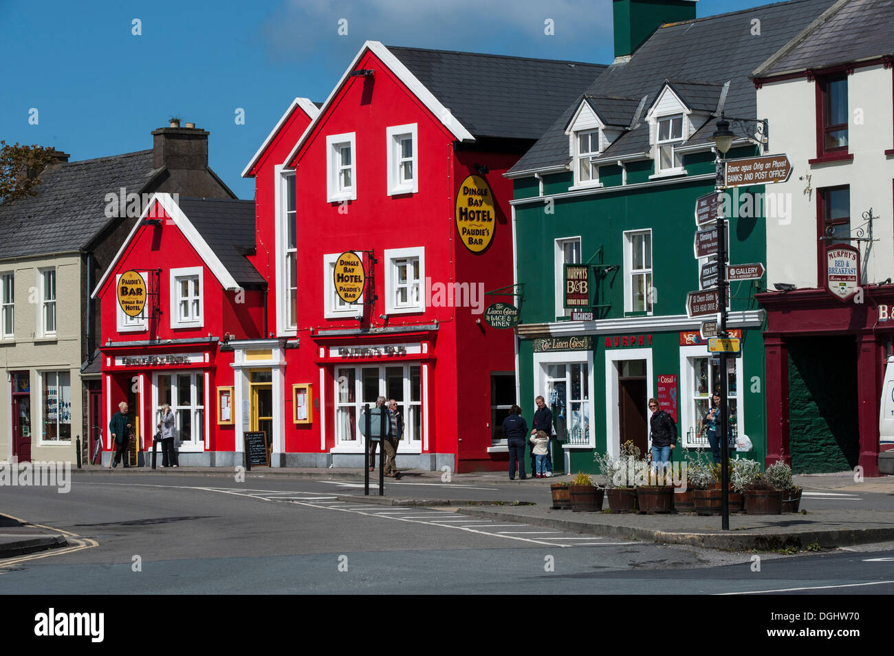 Row of colourful houses, Dingle, Dingle Peninsula, County Kerry, Republic of Ireland, Europe Stock Photo