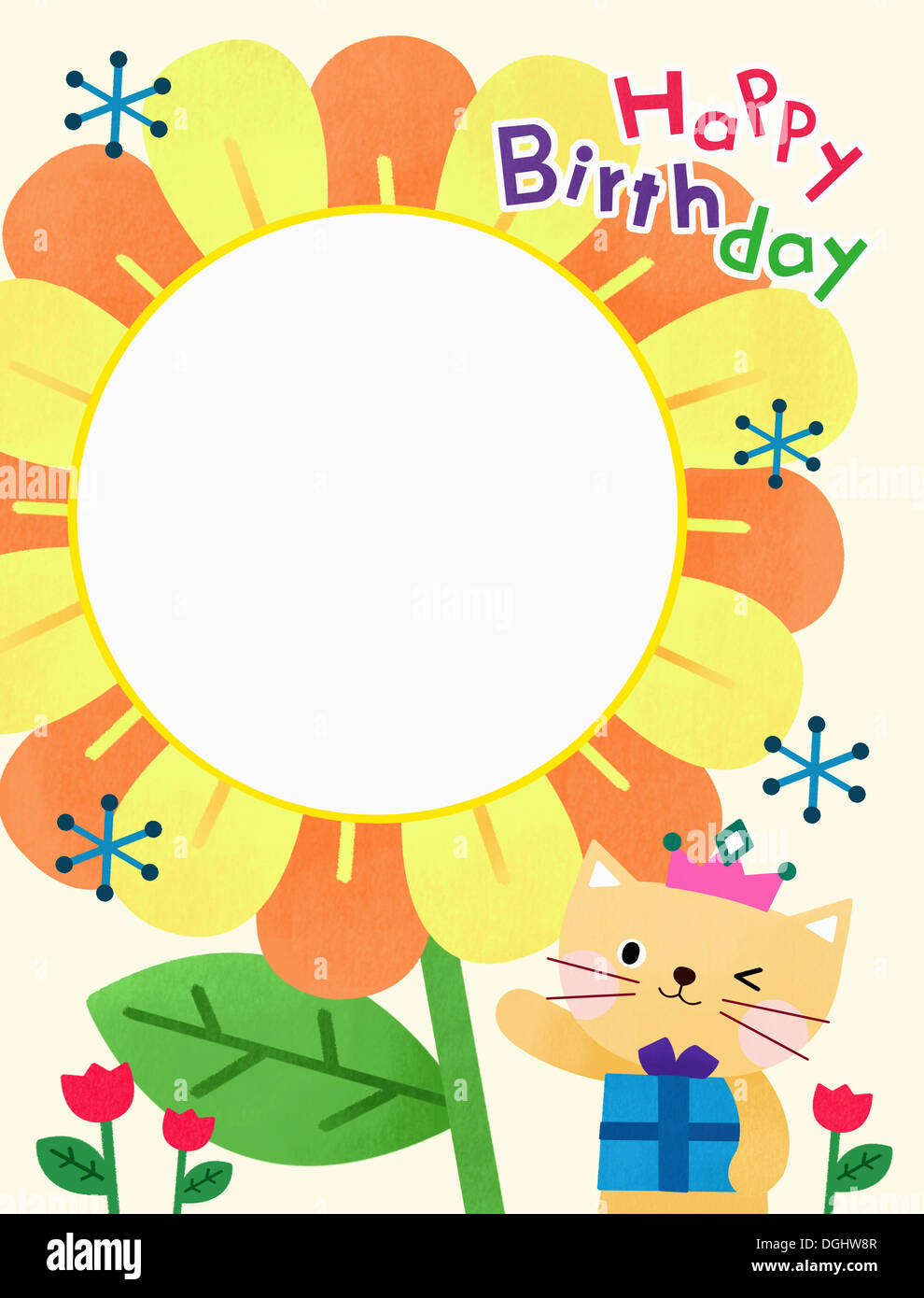 a birthday template with a children’s theme Stock Photo - Alamy