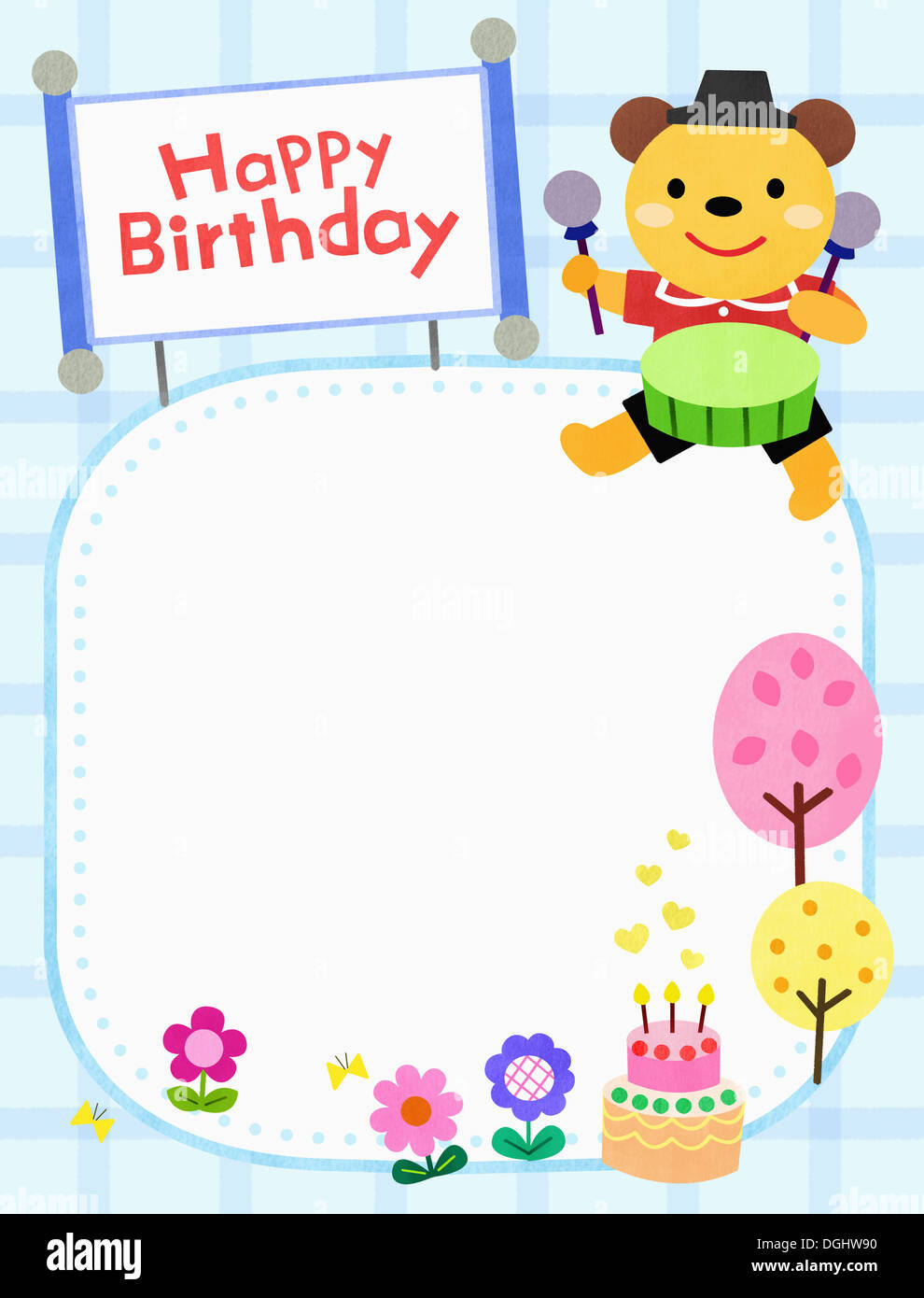 a birthday template with a children’s theme Stock Photo - Alamy