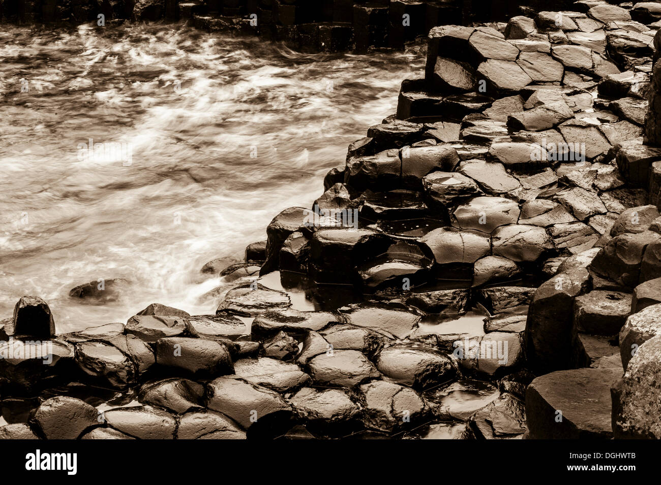 Basalt rocks, Giant Causeway, Coleraine, Northern Ireland, United Kingdom, Europe Stock Photo