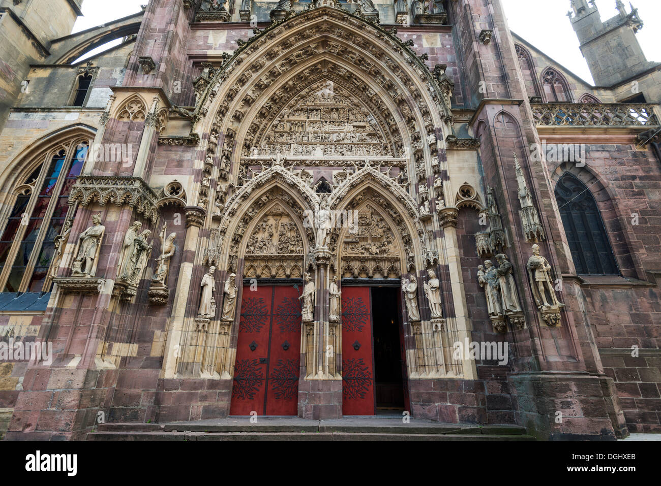 Collégiale Saint-Thiébaut, St Theobald's Church, Altstadt, Innenstadt, Thann, Alsace, France Stock Photo