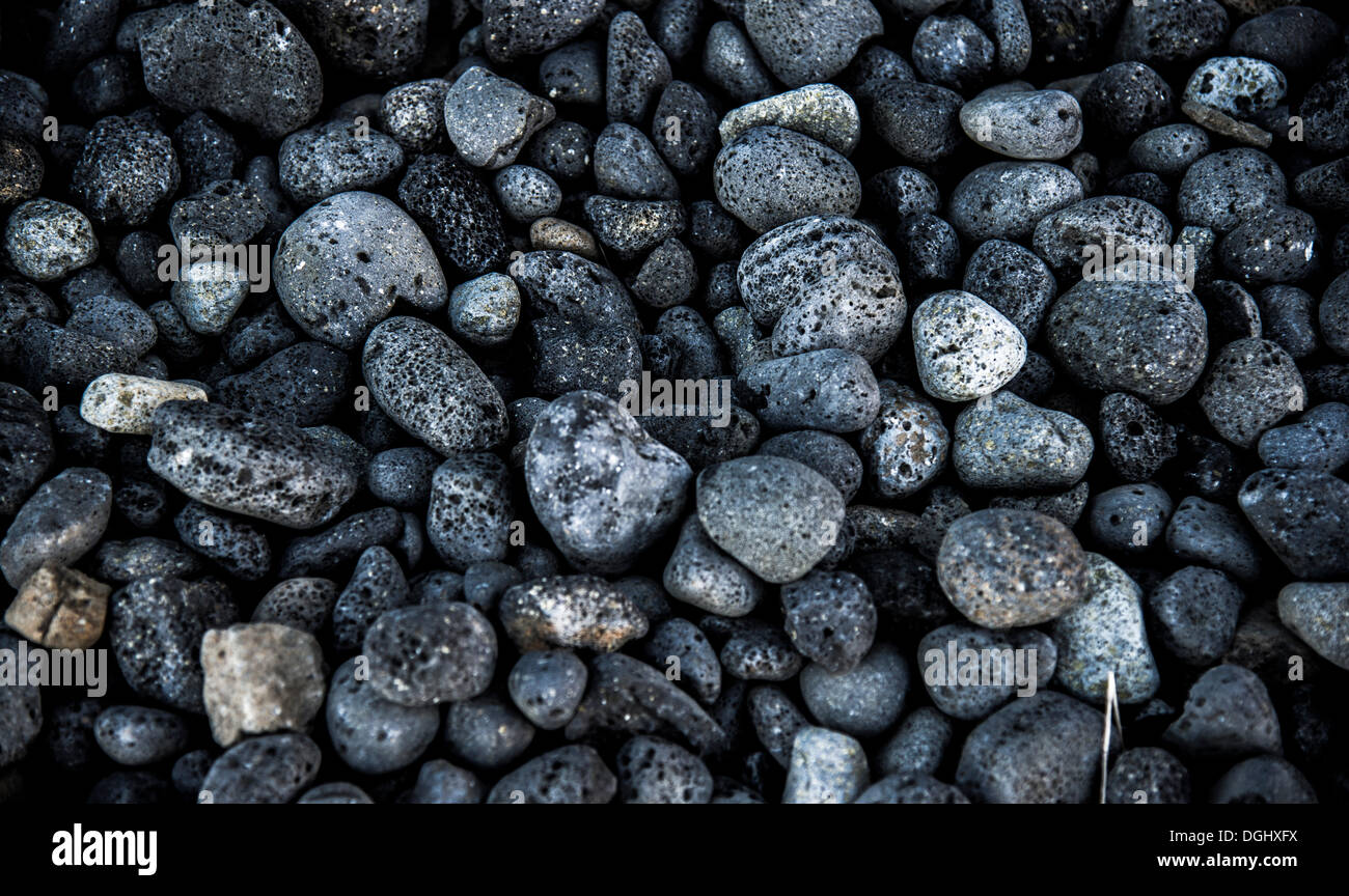 Basalt gravel, Reykjanes Halbinsel, Südwest Island, Iceland Stock Photo