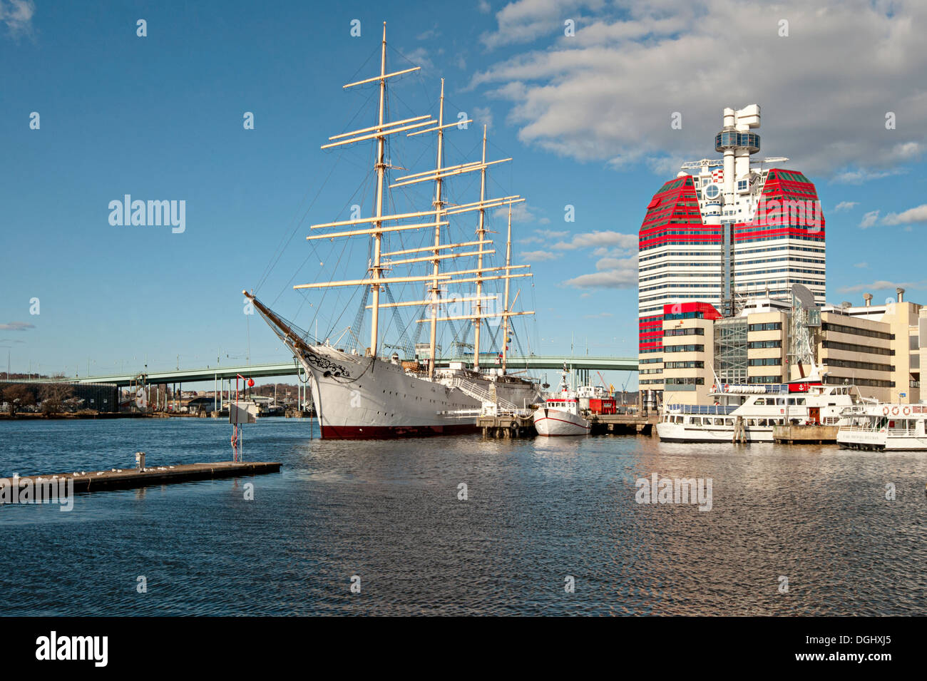 A big vessel in a harbor in Sweden. Sunny day Stock Photo