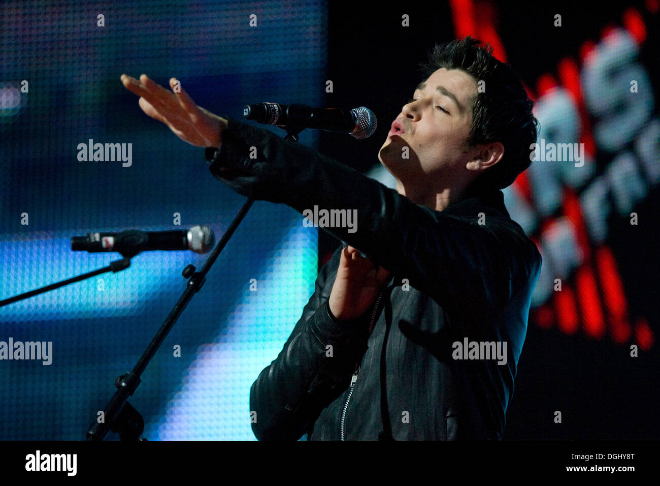 Danny O'Donoghue, singer of the Irish band The Script, live at the Energy Stars For Free in the Zurich stadium, Switzerland Stock Photo