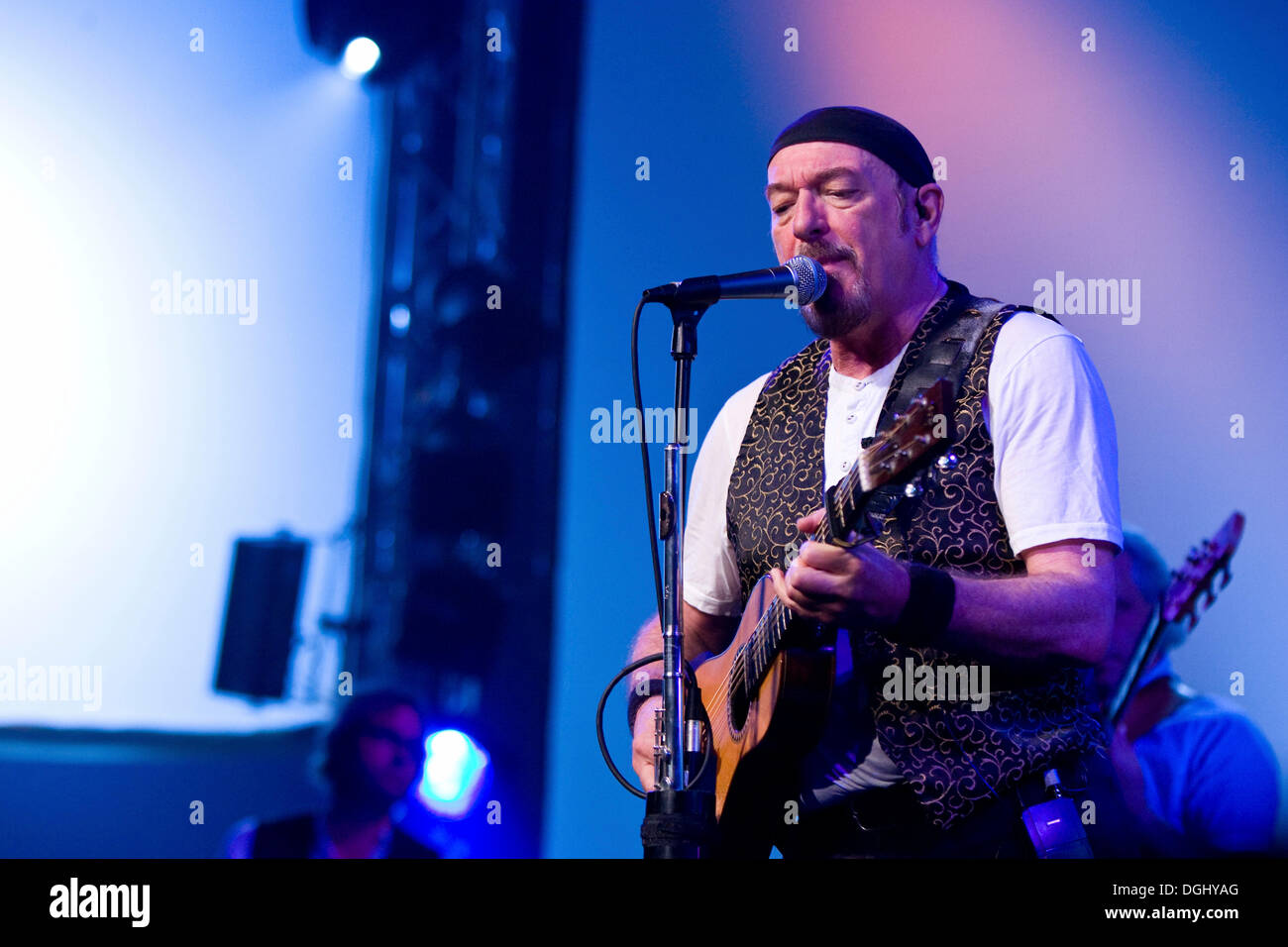 British multi instrumentalist and singer Ian Anderson, Jethro Tull, live at the Blue Balls Festival in Lucerne concert hall of Stock Photo