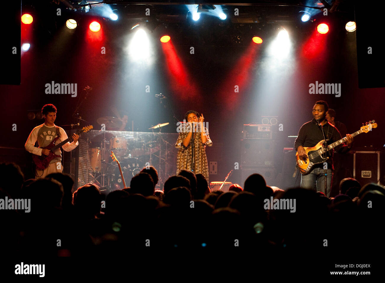 Nneka, Nigerian hip-hop-soul singer songwriter, based in Hamburg, live in the Schueuer, Lucerne, Switzerland Stock Photo